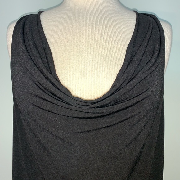 Cowl neck racerback black tank - Picture 3 of 4